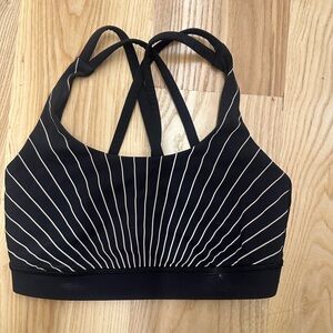 Lululemon Athletica Black with White Pinstripe Sports Bra
